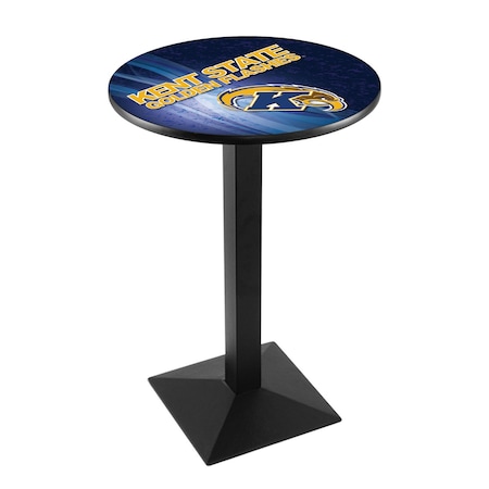 Holland Bar Stool Co 42" Blk Wrinkle Kent State Pub Table, 28" dia. Top L217B4228KentSt-D2